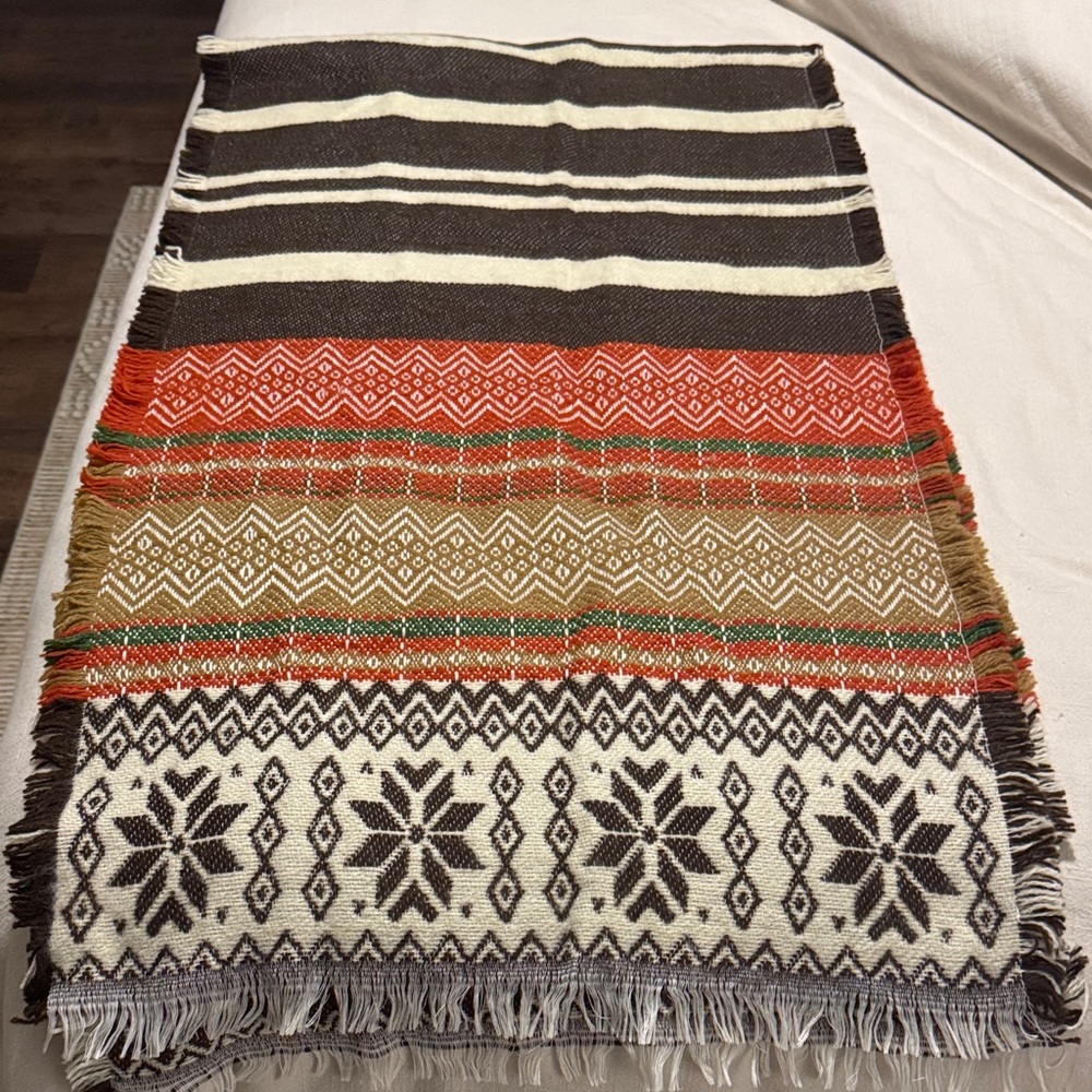 Colorful Striped and Patterned Blanket Scarf